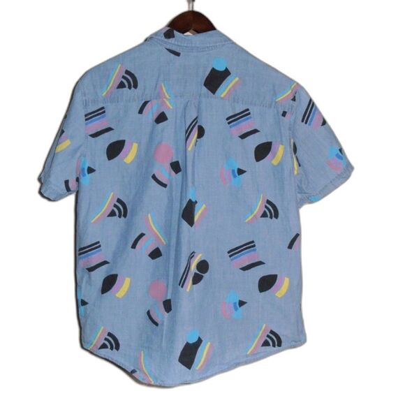 Target #TakePride Unisex Button-Up Shirt Sz L Retro Geometric Print Short Sleeve - Picture 2 of 3